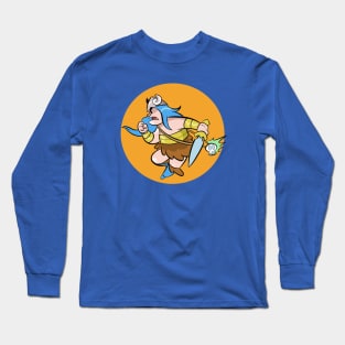 Blue Scar the Barbarian Orange Crush Long Sleeve T-Shirt